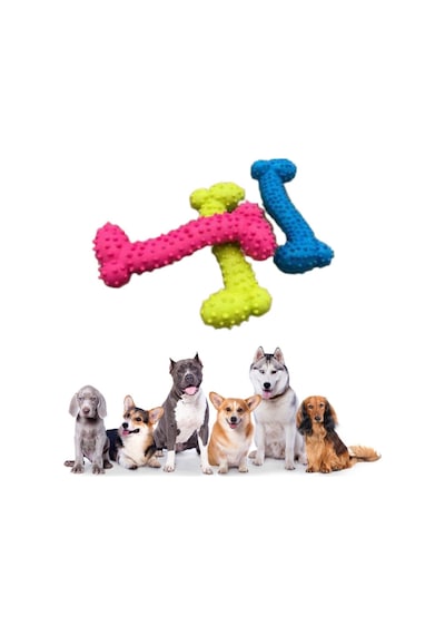 Buffer Tiny Kemik Oyuncağı Tırtıklı Yüzey Küçük Kemik Plastik Köpek Oyuncağı