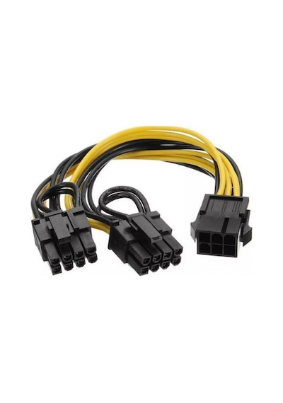 30 cm 6 pin pci express dişi to 6+2 8 pin kablo 30 cm 6+2 power güç kablosu