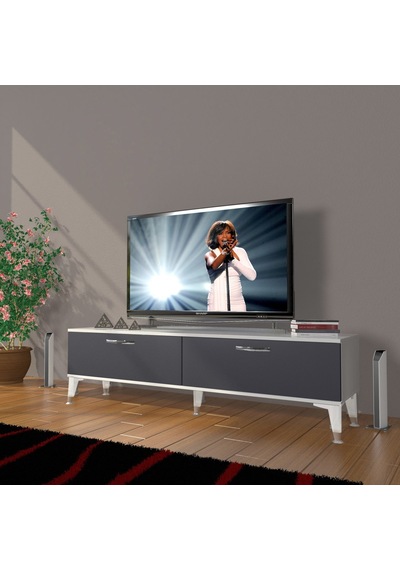 Decoraktiv Eko 140 Mdf Std Silver Tv Ünitesi Tv Sehpası - Beyaz - Antrasit Beyaz - Antrasit Decoraktiv Eko 140 Mdf Std Silver Tv Ünitesi Tv Sehpası - Beyaz - Antrasit Beyaz - Antrasit