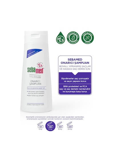 Sebamed Kuru ve Yıpranmış Saçlar İçin Nemlendirici Etkili Onarım Şampuanı 200 ML