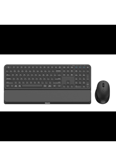 Phılıps Spt6607b, Siyah, Türkçe Q, 2.4ghz Ve Bluetooth Kablosuz, Bilek Destekli, Multimedya Klavye M Diğer