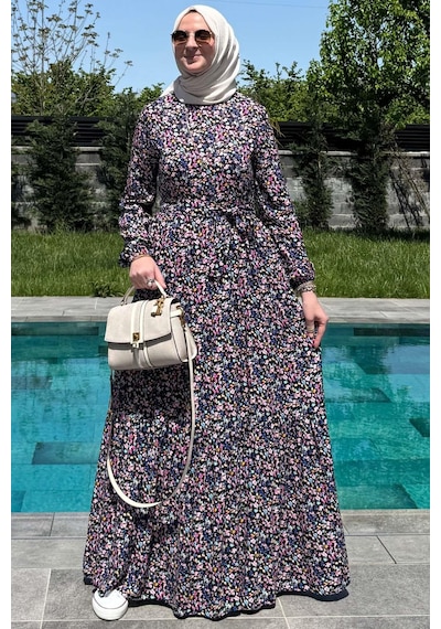 Rabia Şamlı Hale Elbise Siyah Normal