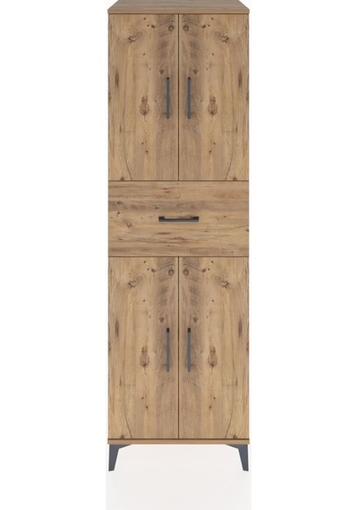 Hyperion Dolap 3 Raflı Tek Çekmeceli 4 Kapaklı 60x44x195 Çam-çam Çam
