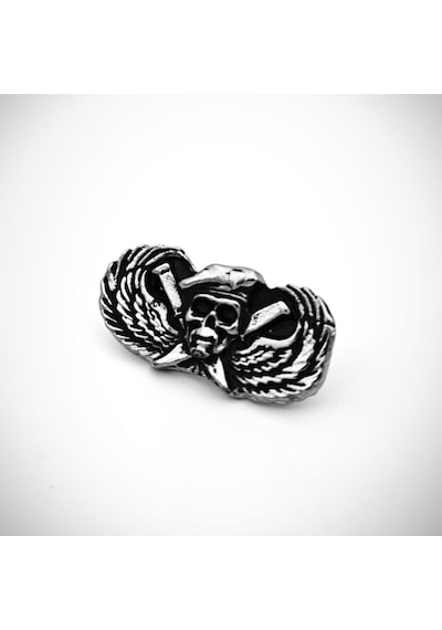Korkusuz Sürücü Metal Motorcu Rozeti Gümüş