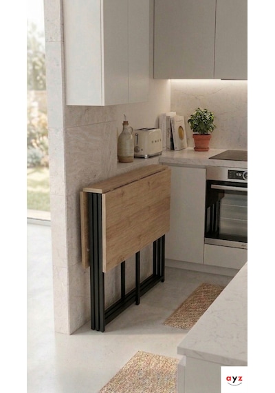Ayz Vorkır 2 Katlanır Çalışma Masası Yemek Masası Mutfak Masası Balkon Masası Siyah - Çam Ayz Vorkır 2 Katlanır Çalışma Masası Yemek Masası Mutfak Masası Balkon Masası Siyah - Çam
