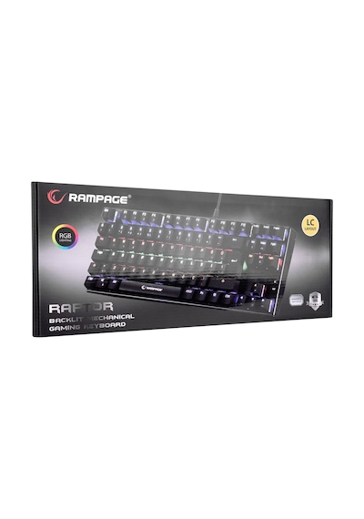 Kb-r17 Raptor Black Usb Full Rgb Led Blue Switch Lc Layout Gaming Mechanical Keyboard