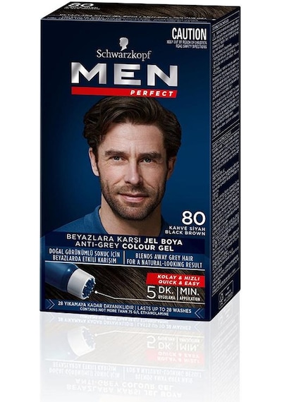 Schwarzkopf Perfect Erkek Saç Boyası 80 Kahve Siyah 3'lü