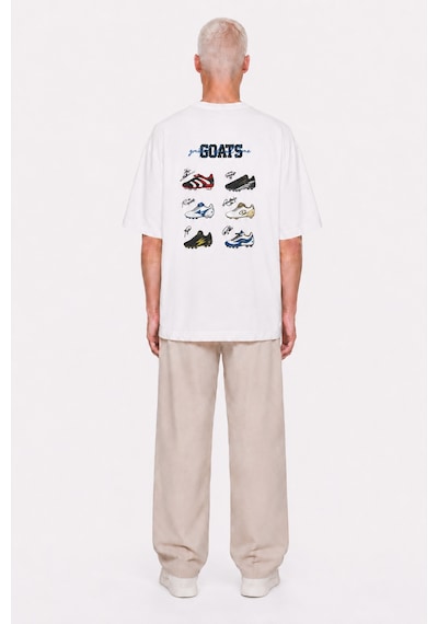 Respire Erkek Goats Baskılı Oversize T-shirt Ekru