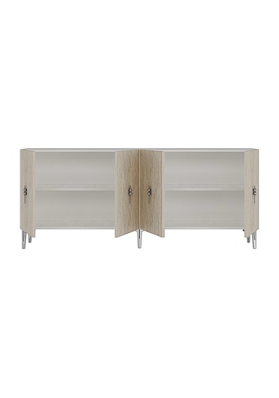 Ka1812bts Salkım Konsol ,tv Sehpası Beyaz-traverten-silver 180cm
