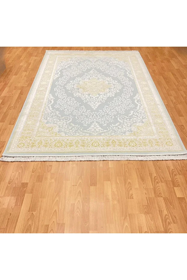 Mevlana Bazaar Çini Motifli Dekoratif 200 X 300 Yün Halı 1mavi