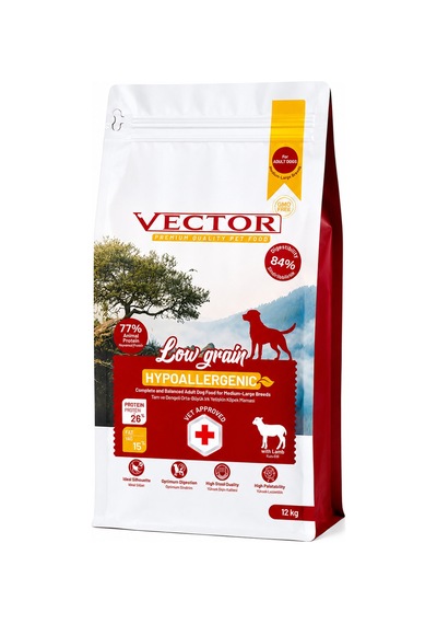 Vector Hipoalerjenik Kuzu Etli Yetişkin Köpek Maması 12 Kg