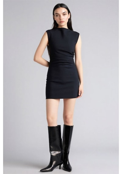Defacto Bodycon Vücudu Saran Mini Elbise H0163ax26smnv245 Lacivert-nv245