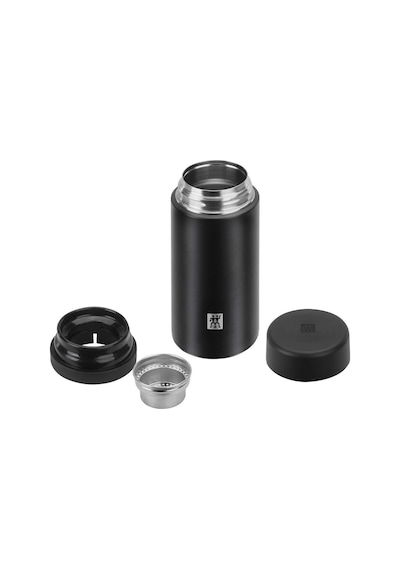 Zwilling Thermo Çay Demlikli Matara, Paslanmaz Çelik, Siyah, 420 Çok Renkli