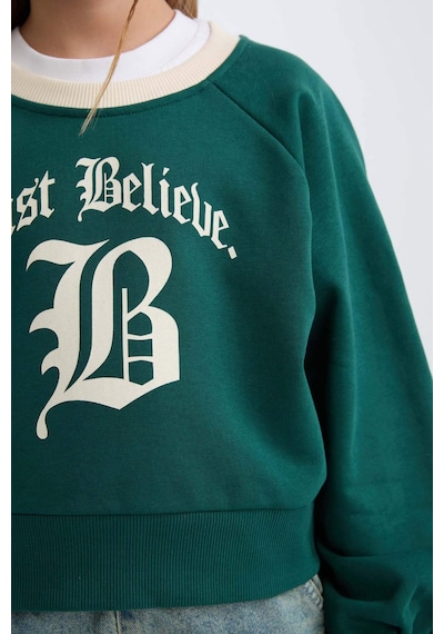 DeFacto Kız Çocuk Relax Fit Bisiklet Yaka Baskılı İçi Yumuşak Tüylü Sweatshirt D7042A824WNGN1116 Yeşil DeFacto Kız Çocuk Relax Fit Bisiklet Yaka Baskılı İçi Yumuşak Tüylü Sweatshirt D7042A824WNGN1116 Yeşil