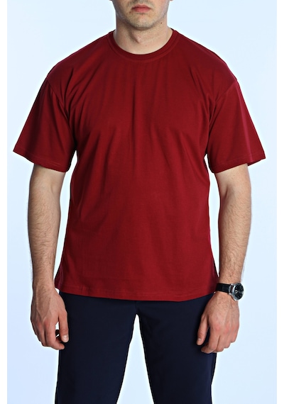 Kral23 Düz Ovr Tişört Bordo Bordo