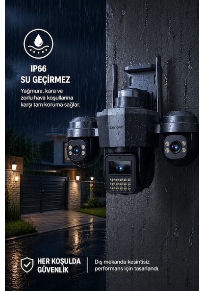 3 Motorize Kameralı 15mp Wifi Aov Sürekli Kayıt Özellikli Ultra Renkli Gece Görüşlü Güvenlik Kamerası