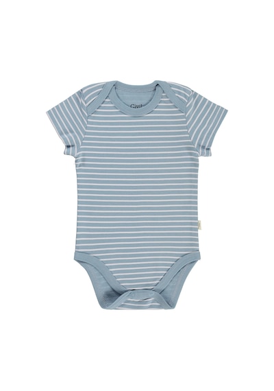 Civil Baby 5 Li Araç Baskılı Çizgi Empirmeli Kısa Kol 0-36 Ay Çıtçıtlı Badi - Kırmızı