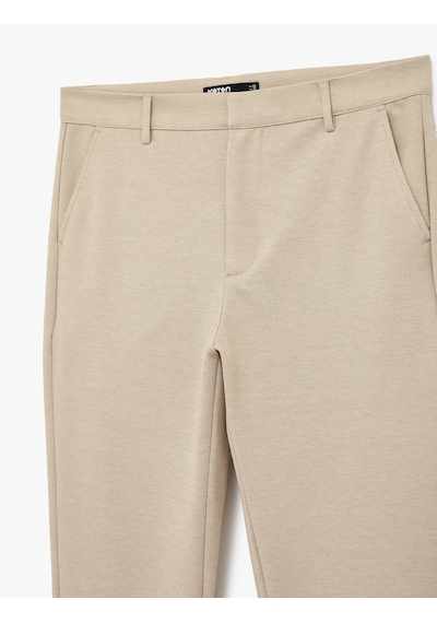 Koton Slim Fit Normal Bel Cepli Kumaş Pantolon Bej 6sam40003hk Ekru