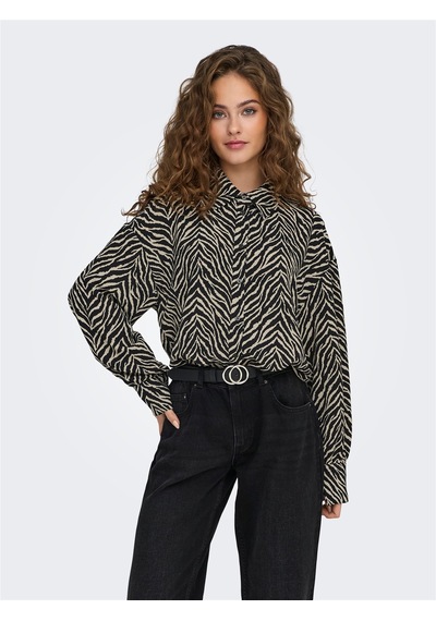 Only Onlkatty Lıfe L/s Loose Shırt Ptm Kadın Siyah Gömlek - 15341494