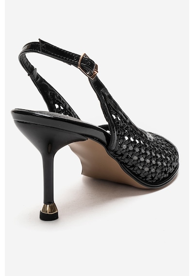 Luvishoes Bonıto Siyah Örgü Kadın İnce Topuklu Ayakkabı