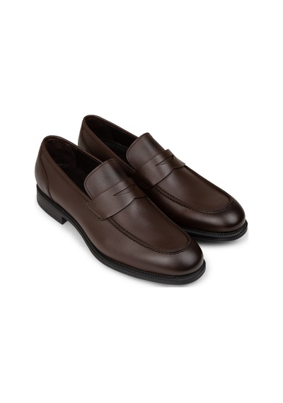 Deery Erkek Kahverengi Hakiki Deri Klasik Loafer Ayakkabı - 01995mkhvc01 Kahverengi