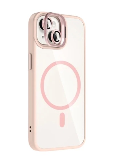 İphone 15 İçin Uyumlu Standlı Ve Kamera Lens li Wireless Şarj Özellikli Ultra Lüks Kılıf