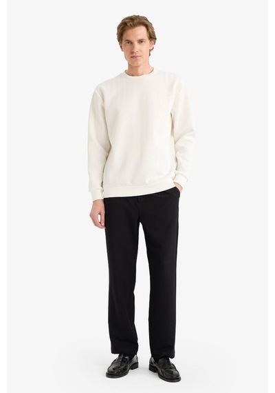 Defacto Regular Fit Bisiklet Yaka Sweatshirt F9854ax26spwt32 Beyaz-wt32