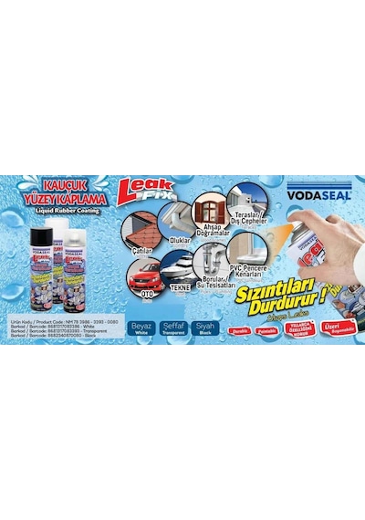 Vodaseal Leakfix Kauçuk Kaplama Sızdırmazlık Spreyi 200 Ml. - Şeffaf 1 Adet