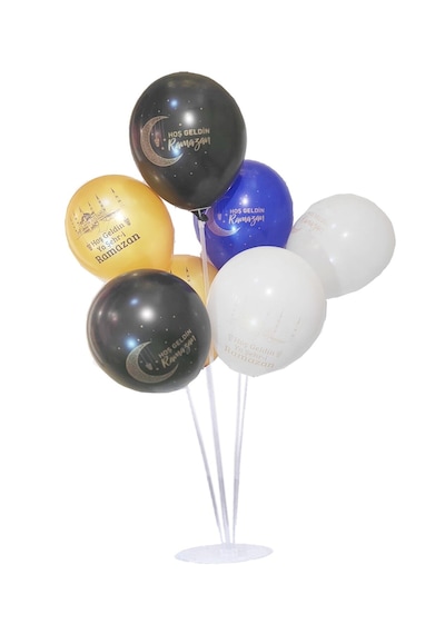 14 Hoşgeldin Ramazan Baskılı Balon 2 Balon Standı Ya Şehri Ramazan Konsept Balon Seti Mekan Oda Süsü Çok Renkli
