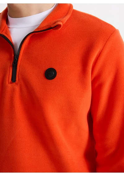 Discovery Expedition D5wm-swt3300 Turuncu Fermuarlı Basic Erkek Polar Sweatshırt
