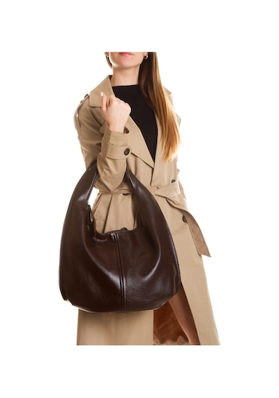Adelina Bags Acı Kahverengi Salaş Büyük Boy Yumuşak Dokulu Shopper Kol Ve Omuz Çantası Koyu Kahverengi