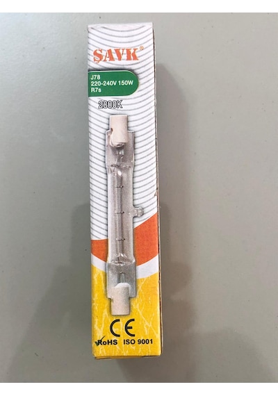 3 Adet Şavk 78mm 220v 150w 1600lümen R7s Çubuk Halojen Lamba