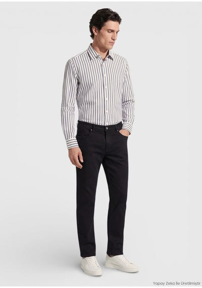 Ramsey Siyah Slim Fit Denim Pamuk Karışımlı Pantolon siyah