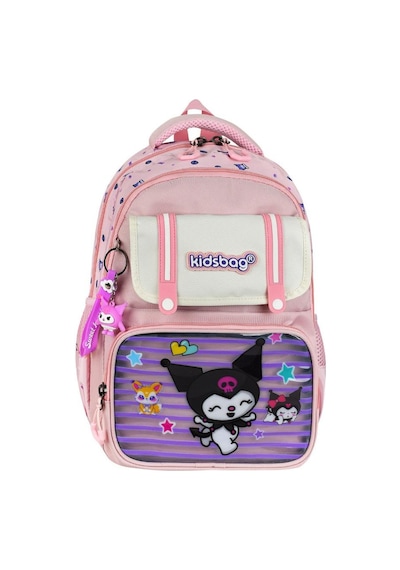 İlkokul Kız Çocuk Çantası 3'lü Set Kuromi Benzeri 40 30 Cm Beslenme Çantası Kalem Kutusu Ortopedik Pembe