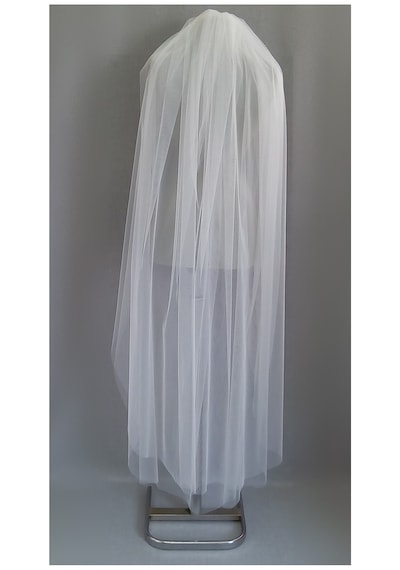 Suzanna Moda Beyaz Kenarı Düz Taraklı 1mt 50cm Boy Hayal Tül Çift Kat Gelin Duvağı