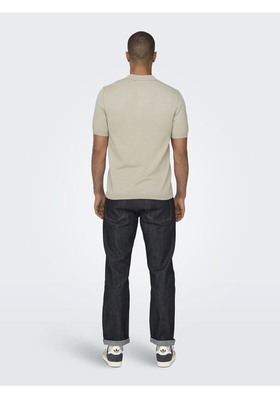 Only & Sons Erkek Regular Fit Polo Yaka Bej Triko T-shirt - 22022219 Bej