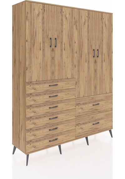 Hyperion Gardrop 7 Raflı 8 Çekmeceli 4 Kapaklı 176x44x221 Çam-çam Beyaz Hyperion Gardrop 7 Raflı 8 Çekmeceli 4 Kapaklı 176x44x221 Çam-çam Beyaz