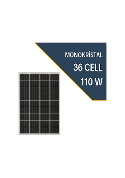 110w Monokristal Güneş Paneli