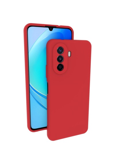 Huawei Nova Y70 Kılıf Kamera Korumalı Silikon Rubber Arka Kapak Kırmızı