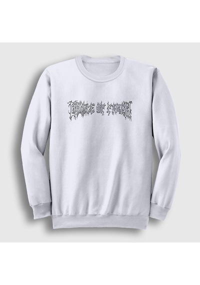 Presmono Unisex Logo Cradle Of Filth Sweatshirt Beyaz