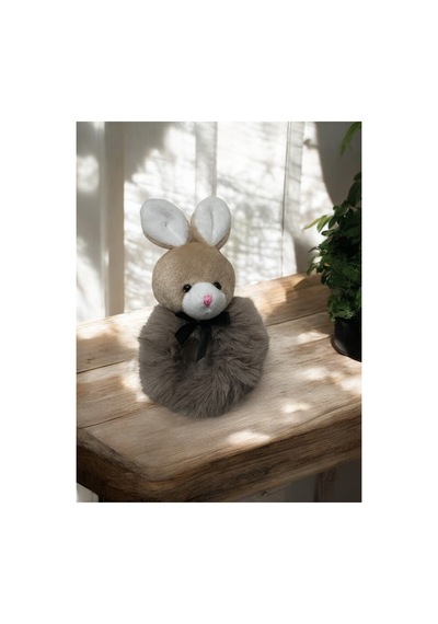 Tavşan Figürlü Peluş Lastik Simit Toka Vizon - 673860736 Vizon