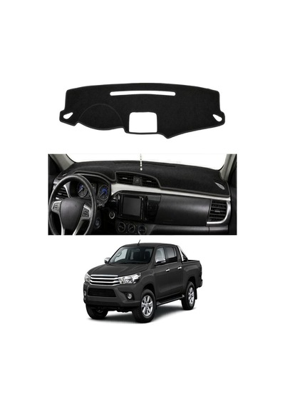 Toyota - Hilux 2015+ Uyumlu Torpido Koruma Kılıfı - Siyah Şeritli
