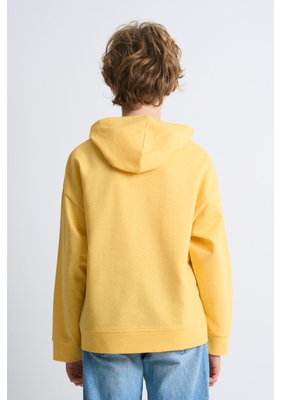 Alexandergardi Alexandergardı Kanguru Cepli Baskılı Kapüşonlu Çocuk Sweatshirt Sarı