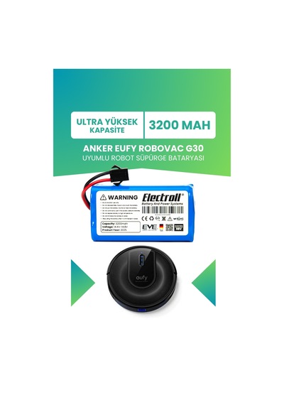Eufy Robovac G30 Uyumlu Batarya Ultra Yüksek Kapasite 3200mah Robot Süpürge Batarya Değişimi