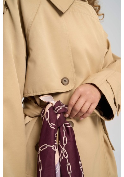 Mai Collection Mai Studios Co. Tyra Camel Kemerli Kısa Trençkot CAMEL
