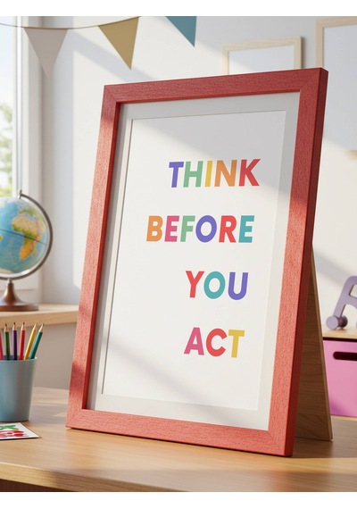 Think Before You Act Dijital Baskı Poster Çerçevesiz