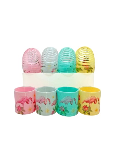 Flamingo Desenli Renkli Stres Yayı Oyuncak Stres Yayı - 5 Cm Çapında - 1 Adet