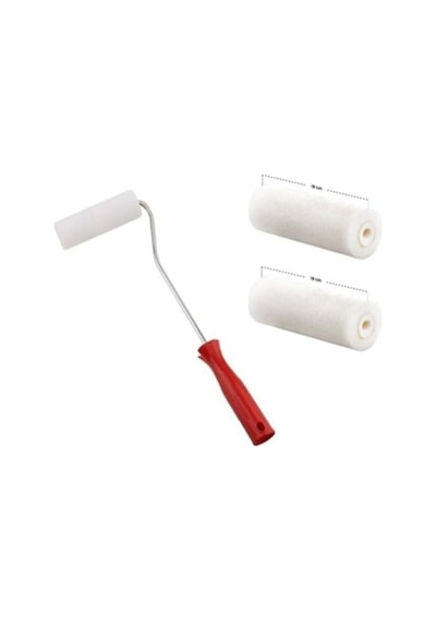 Sünger Rulo Fırça 10Cm 3 Yedekli Metal Sap