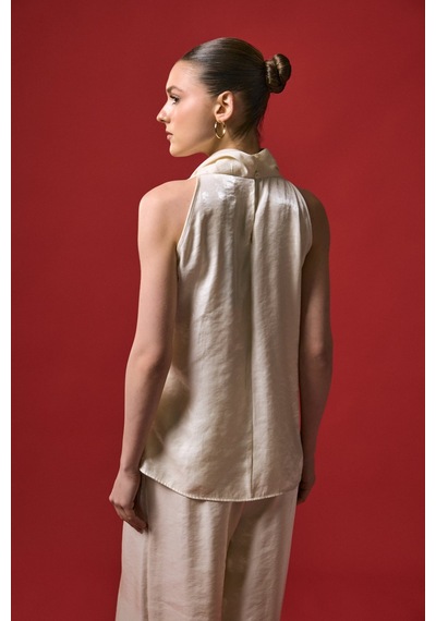 Sateen Aura Bluz - Taş-137270