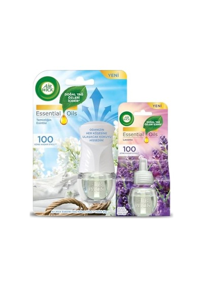 Wick Le Elektrikli Oda Kokusu Temizliğin Kit Cihaz + Yedek Şişe + Lavanta Yedek Şişe Abundance Prosperity